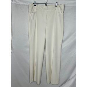 ANN TAYLOR CURVY JUST BELOW THE WAIST STRAIGHT LEG PANTS CREAM SIZE 16